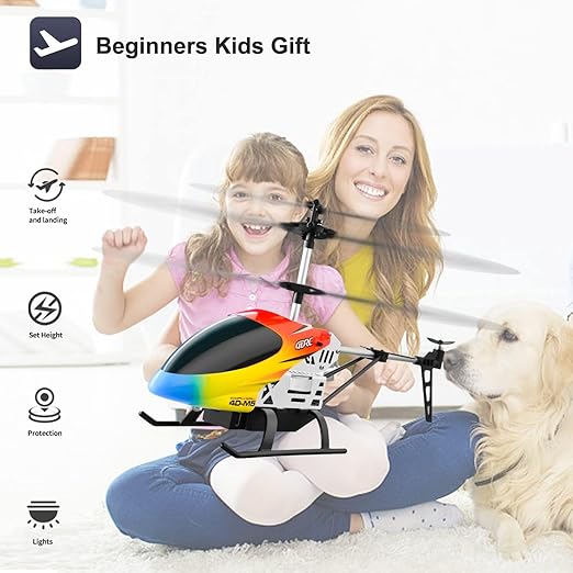 Remote Control Helicopter for Kids Altitude Hold 2.4GHz RC Helicopters with Gyro for Beginner Toys Indoor Flying with 3.5 Channel LED Light Multi Color