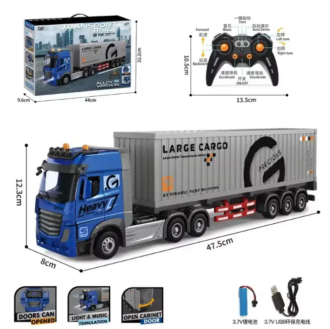 1:24 RC 2.4GHz Diecast Large Cargo Transport Truck