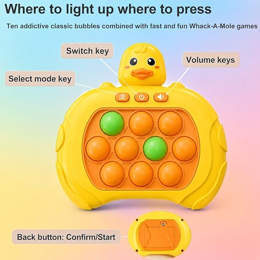 Fast Push Pop Interactive Game for Kids & Adults | Light Up Bubble Fidget Toy with Music & LED Lights | Quick Push Game |Sensory Stress Relief Toy |Toy for Boys & Girls Random Colour & Design