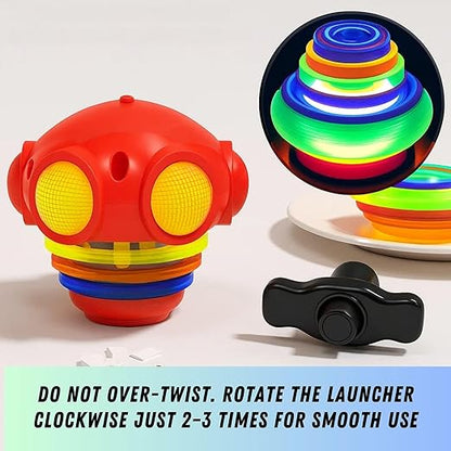 Spinning Top Gyro Magic Lattoo Toy Flashing Plastic Magic Spinner with LED Lights Music Attractive Toy Non-Toxic Safe Fidget Spinning Top Laser Toys for Kids 2-5 Years Beyblade