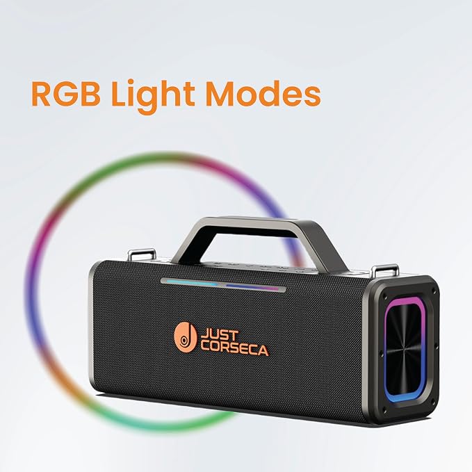 JUST CORSECA Sonic Stream Bluetooth Speaker – 360W | 12H Playtime | TWS | Karaoke | RGB Lights | 2 Wireless Mics | ⭐⭐⭐⭐½ 4.5/5