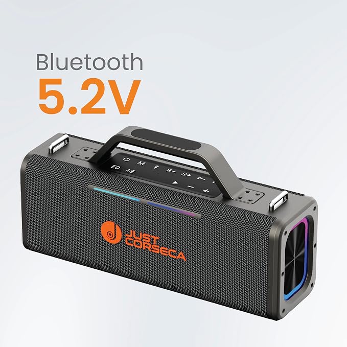 JUST CORSECA Sonic Stream Bluetooth Speaker – 360W | 12H Playtime | TWS | Karaoke | RGB Lights | 2 Wireless Mics | ⭐⭐⭐⭐½ 4.5/5