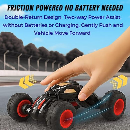 Pull Back Friction Powered Monster Car Truck Telescopic DTX Toy Car for Kids Non Electric Gift for 2 3 4 5 6 Year Boys Girls Push and GO 4 Wheel Off-Road Vehicles Racing Stunt Car